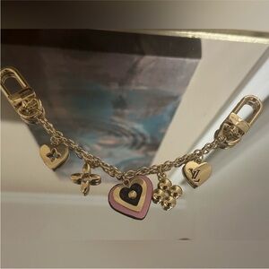 LV heart chain charm